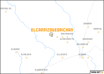 map of El Carrizo de Opichán