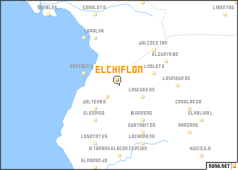 map of El Chiflón