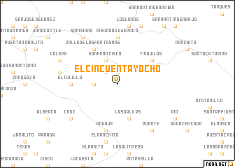 map of El Cincuenta y Ocho