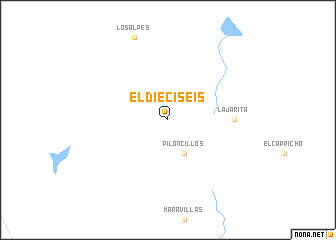 map of El Dieciséis