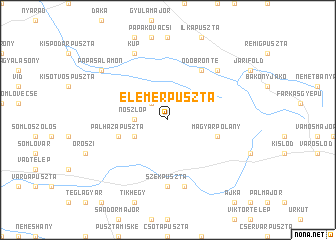 map of Elemérpuszta