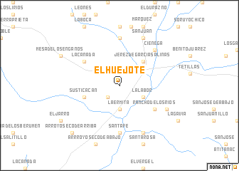 map of El Huejote