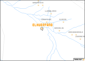 map of El Huérfano