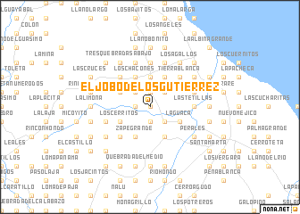 map of El Jobo de los Gutiérrez