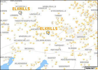 map of Elk Mills