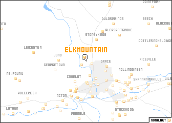 map of Elk Mountain