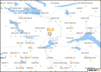 map of Ełk