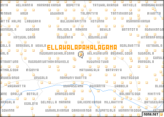 map of Ellawala Pahalagama