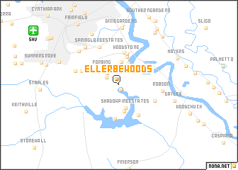 map of Ellerbe Woods