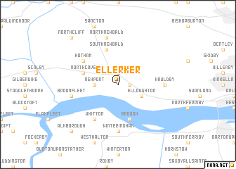 map of Ellerker