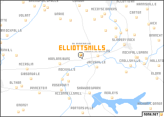 map of Elliotts Mills