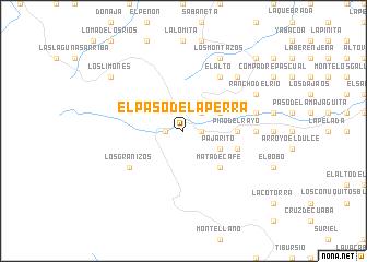 map of El Paso de la Perra