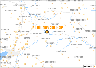 map of El Pilón y Palmar