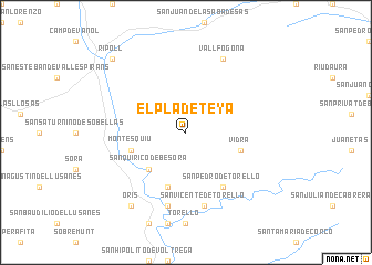 map of El Pla de Teyá