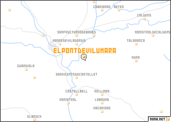 map of El Pont de Vilumara