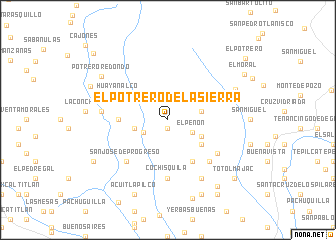 map of El Potrero de la Sierra