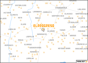 map of El Progreso