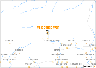 map of El Progreso