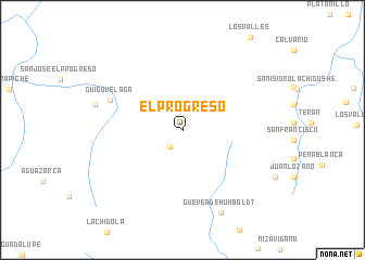 map of El Progreso