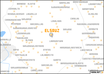 map of El Sauz