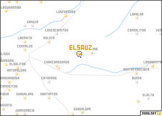 map of El Sauz