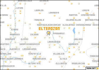 map of El Tepozán