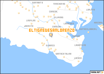 map of El Tigre de San Lorenzo