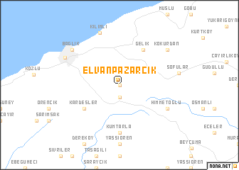 map of Elvanpazarcık