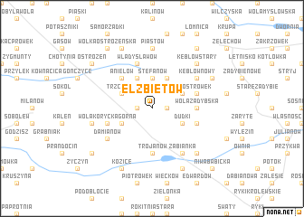 map of Elżbietów