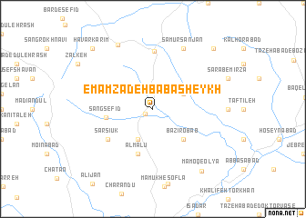 map of Emāmzādeh Bābā Sheykh