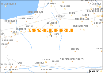 map of Emāmzādeh Chahār Kūh