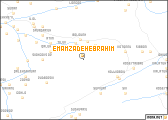 map of Emāmzādeh Ebrāhīm