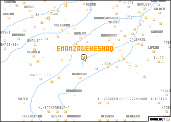 map of Emāmzādeh Esḩaq