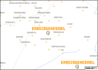 map of Emāmzādeh Esmā‘īl