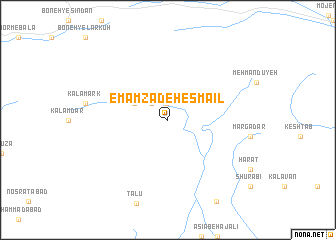 map of Emāmzādeh Esmā‘īl