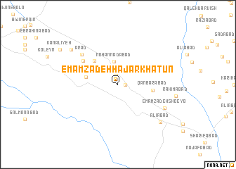 map of Emāmzādeh Ḩājar Khātūn