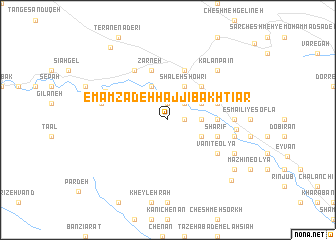 map of Emāmzādeh Ḩājjī Bakhtīār