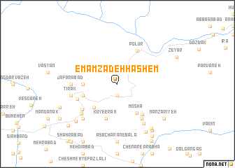 map of Emāmzādeh Hāshem