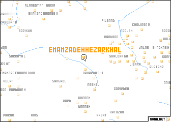 map of Emāmzādeh Hezār Khāl