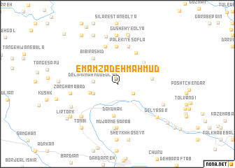 map of Emāmzādeh Maḩmūd