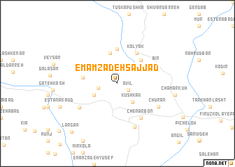 map of Emāmzādeh Sajjād