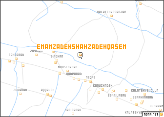map of Emāmzādeh Shāhzādeh Qāsem