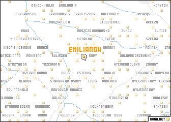 map of Emilianów
