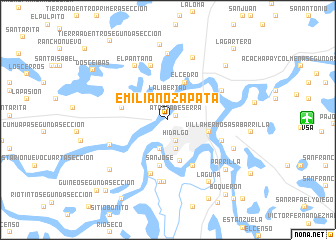 map of Emiliano Zapata