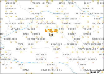 map of Emilów