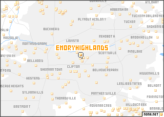 map of Emory Highlands