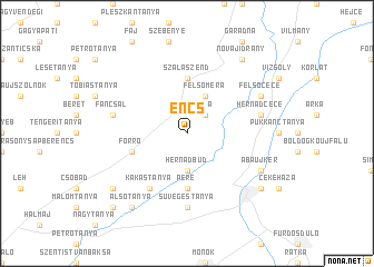 Encs (Hungary) map