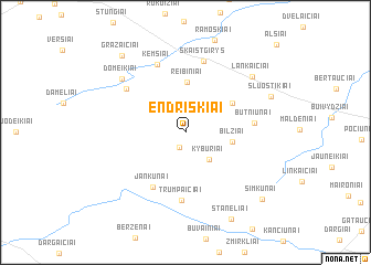 map of Endriškiai