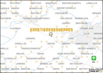 map of Ennetières-en-Weppes