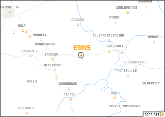 map of Ennis